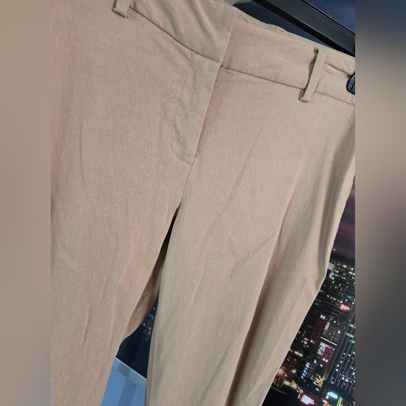Vtg Y2K Express Womens Juniors Sz 1 / 2 Stretch Long Mid Rise Flare Khaki Pants - Picture 5 of 7